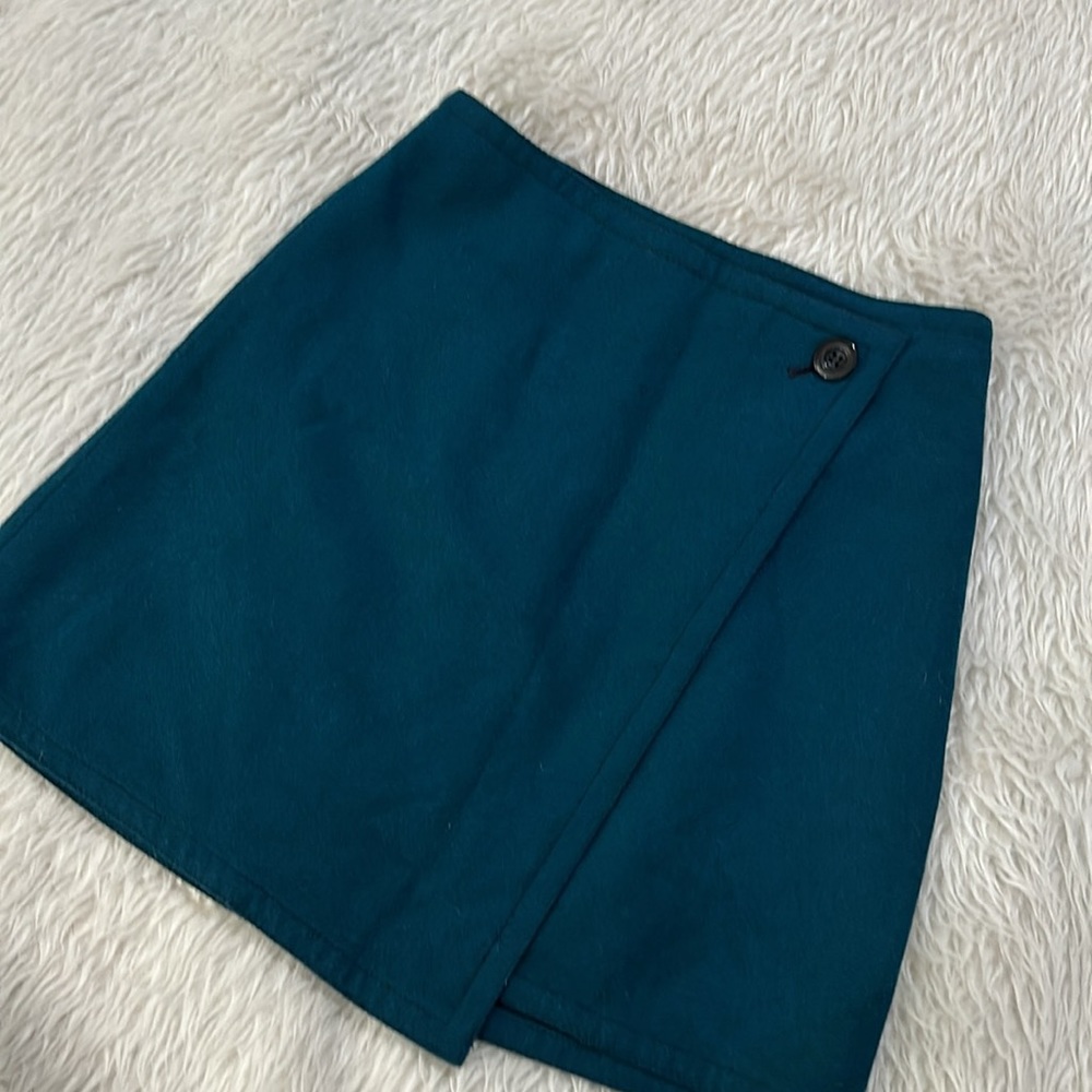 Loft green wool warm skirt new size petite 0 - Picture 2 of 6